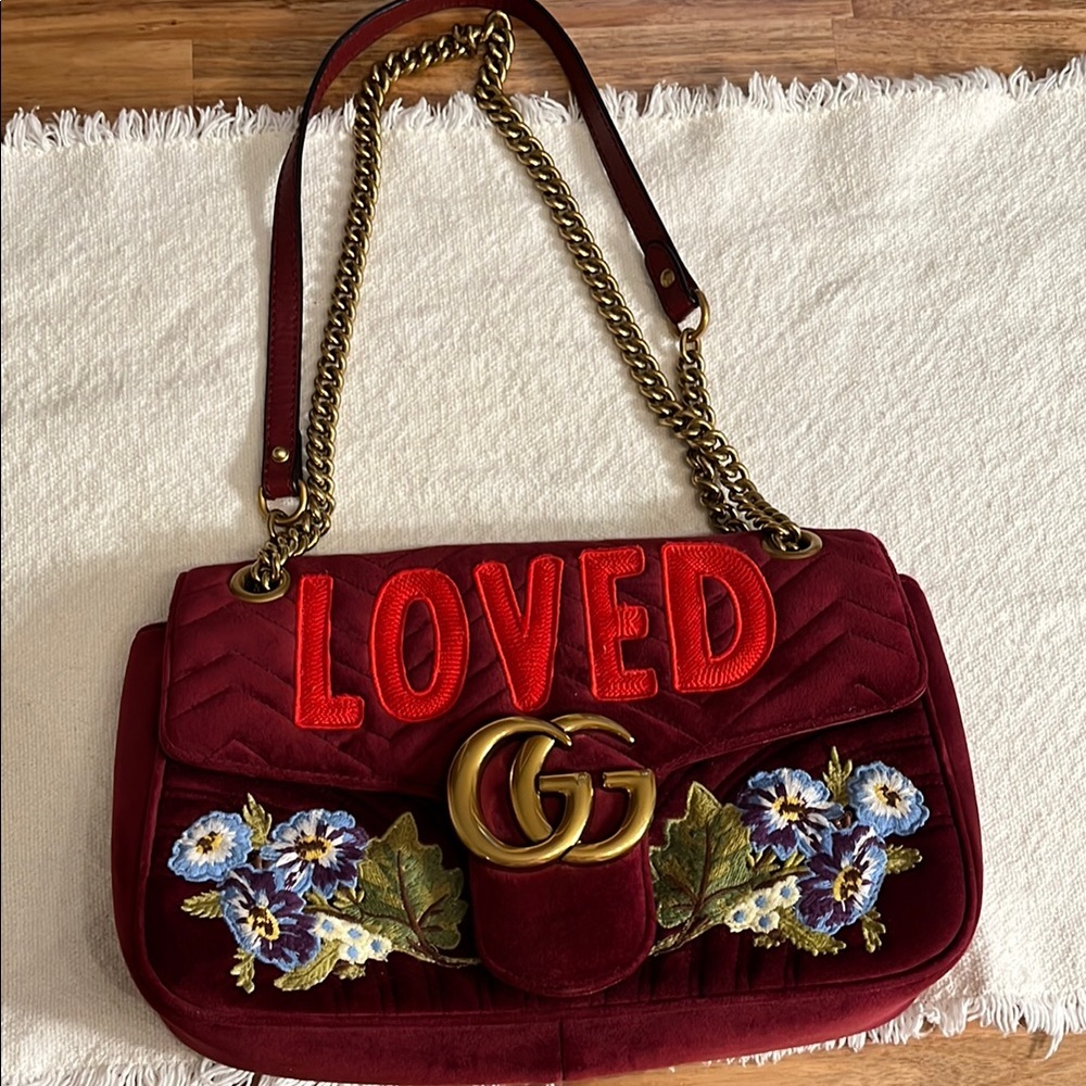 Gucci Red Embroidered Women's Bag
